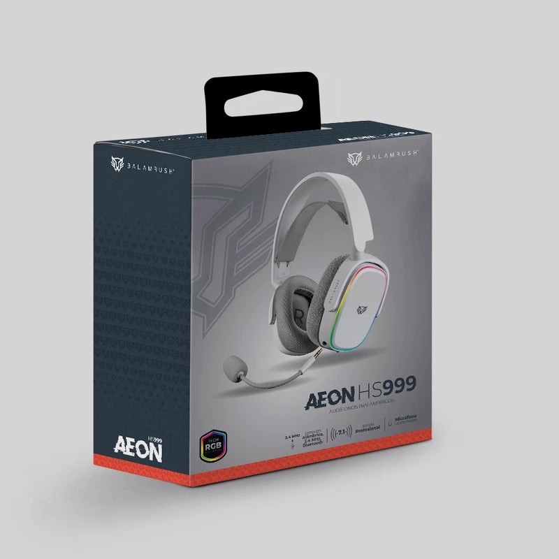 AUDIFONOS GAMER BALAM RUSH AEON HS999 / ALAMBRICA - BLUETOOTH / MICRFONO DESMONTABLE / CABLE 1.8 M / RGB / BATERIA 26 H / WINDOWS, MAC, ANDROID, XBOX, SWITCH , PS4, PS5 NO BT/ BLANCO / BR-936941 image 6