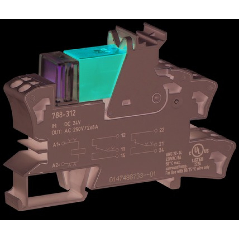 Rele Tensión nominal de entrada 24 VCC 2 inversores Corriente permanente límite 8 A