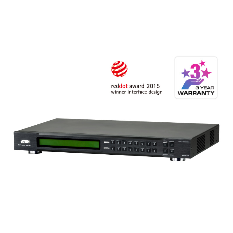 Switch de matriz HDMI | 8x8 | con escalador | Compatible con videowall | Seamless Switch™ | IR | RS-232 | Ethernet