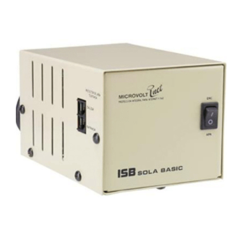 REGULADOR SOLA BASIC ISB MICROVOLT 1000VA / 750 WATTS  120VOLTS / 4 CONT. 3 AÑOS DE GARANTIA