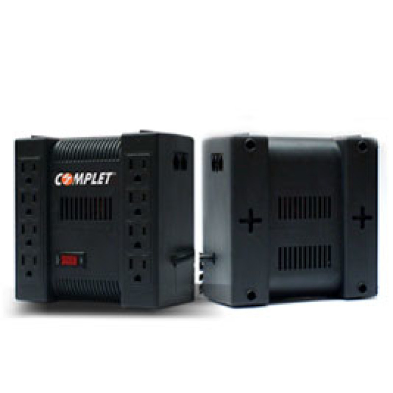 REGULADOR DE VOLTAJE MODELO COMPLET ERV-9-001 XP1300 1300VA / 650W CON SUPRESOR INTEGRADO 8 CONTACTOS. 120V ENTRADA/SALIDA. 60 MESES DE GARANTIA.