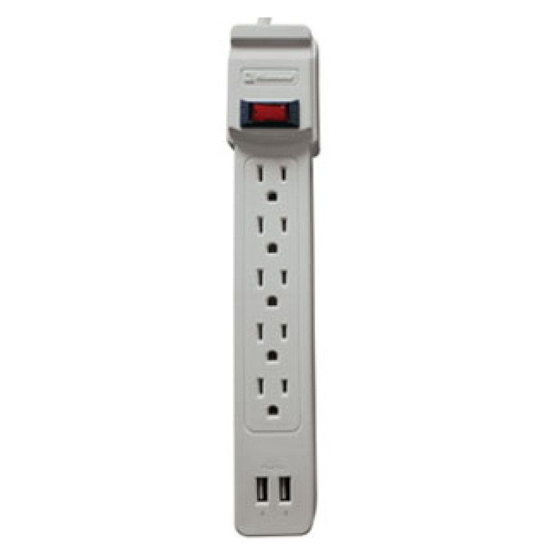 SUPRESOR DE PICOS KOBLENZ SS-550 USB 550 JOULES  5 NEMA 5-15R con 2 PTOS USB CARGA 2.1A SWITCH RESET 10 Amp
