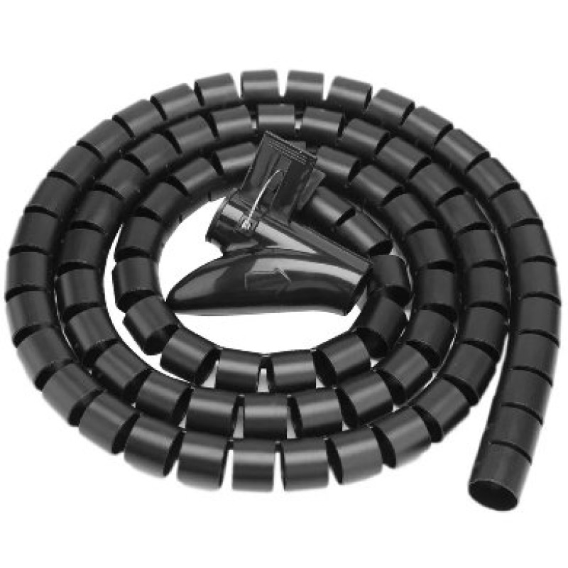 ORGANIZADOR DE CABLES BROBOTIX 1.5 MTS, EN TUBO, NEGRO