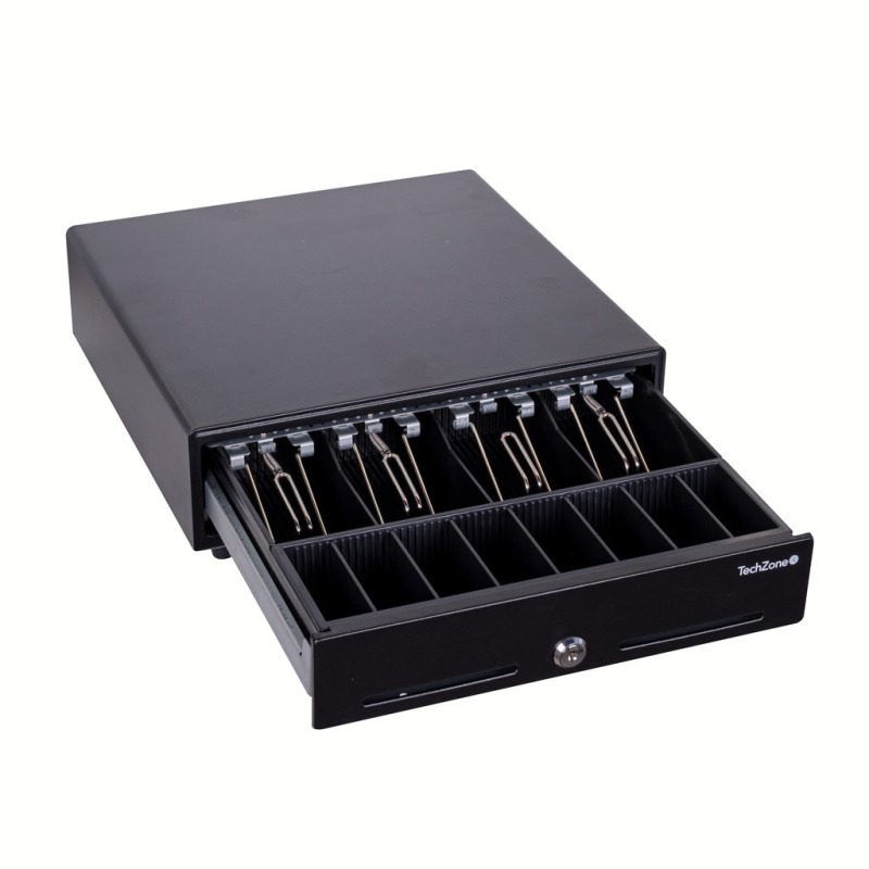 CAJON DE DINERO TECHZONE  TZBE4B8M90, COMPARTIMENTO, 4 BILLETES, 8 MONEDAS, REMOVIBLE, NEGRO   image 3