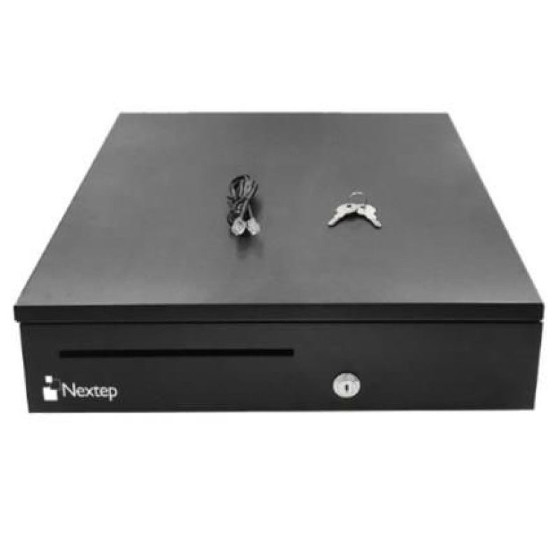 CAJON DE DINERO NEXTEP 5 BILLETES 8 MONEDAS RJ-11 MANUAL Y ELECTRONICA 12V NE-515