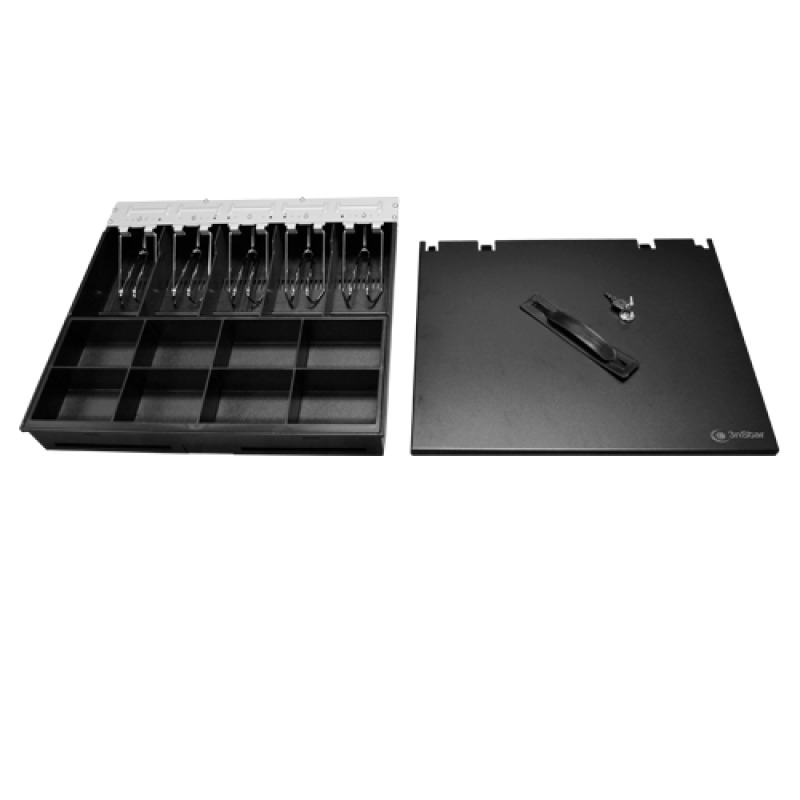 BANDEJA PARA CAJON DE DINERO CD350 3NSTAR MOD. CT350 355MM X 326MM, FABRICADA EN PLASTICO CON SUJETADOR DE BILLETES DE METAL 8 ESPACIOS PARA MONEDAS 5 ESPACIOS PARA BILLETES.