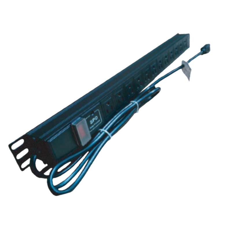 SBETECH SBE-TC010SPV -  Barra Horizontal De 10 Contactos Polarizados Con Supresor De Picos, Montaje 19″ 1UR.