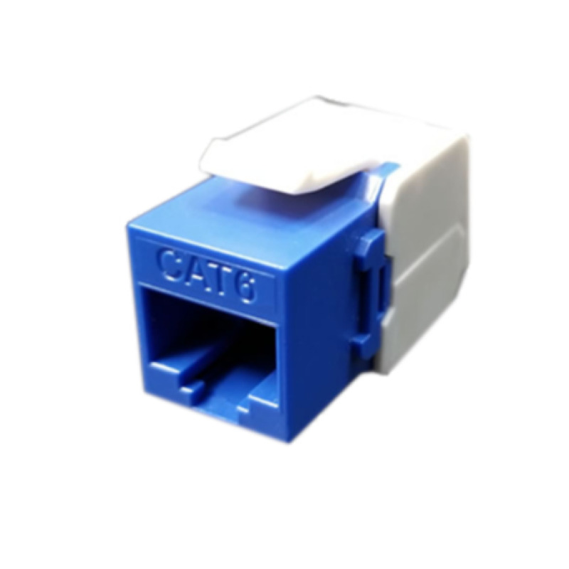 SBETECH JACKC6BL- Modulo jack keystone RJ45 / 8 Hilos / CAT 6 / Compatible con calibres AWG 22-26 / Color azul
