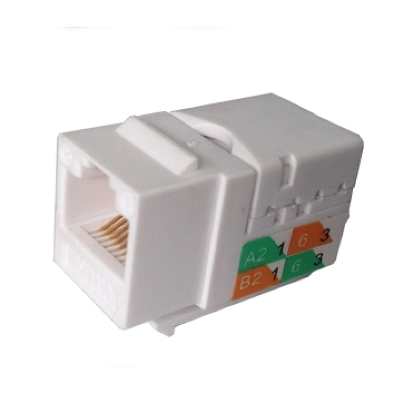 SBETECH 2302WT- Modulo jack keystone RJ45 / 8 Hilos / CAT 5e / Compatible con calibres AWG 22-26 / Color blanco