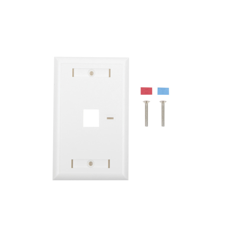 Placa de pared de 1 puerto Keystone con espacio para etiqueta Color Blanco