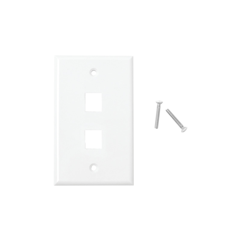 Placa de pared de 2 puertos Keystone Color Blanco