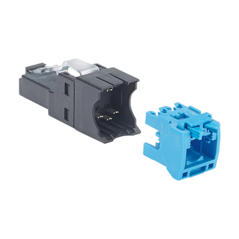Plug RJ45 UTP Instalación Recta Terminación en Campo Certificable Compatible con Cat5e Cat6 y Cat6A Color Negro