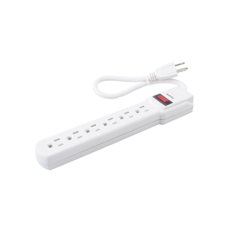 Multicontacto con cable 30 cm 6 tomas 127 Vca línea tierra neutro 15 A max