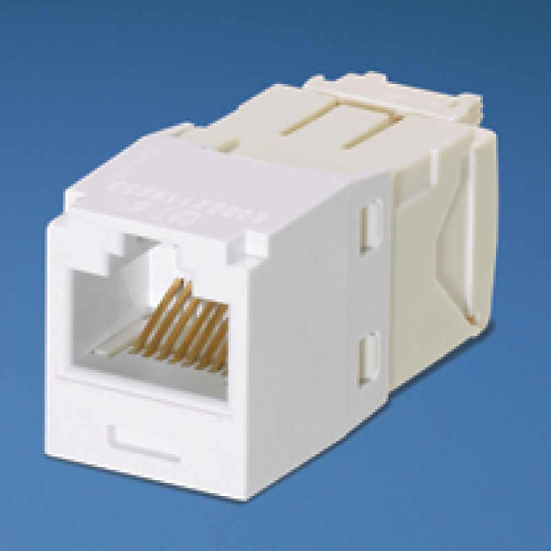 Conector Jack RJ45 Estilo TG MiniCom Categoría 6 de 8 posiciones y 8 cables Color Blanco