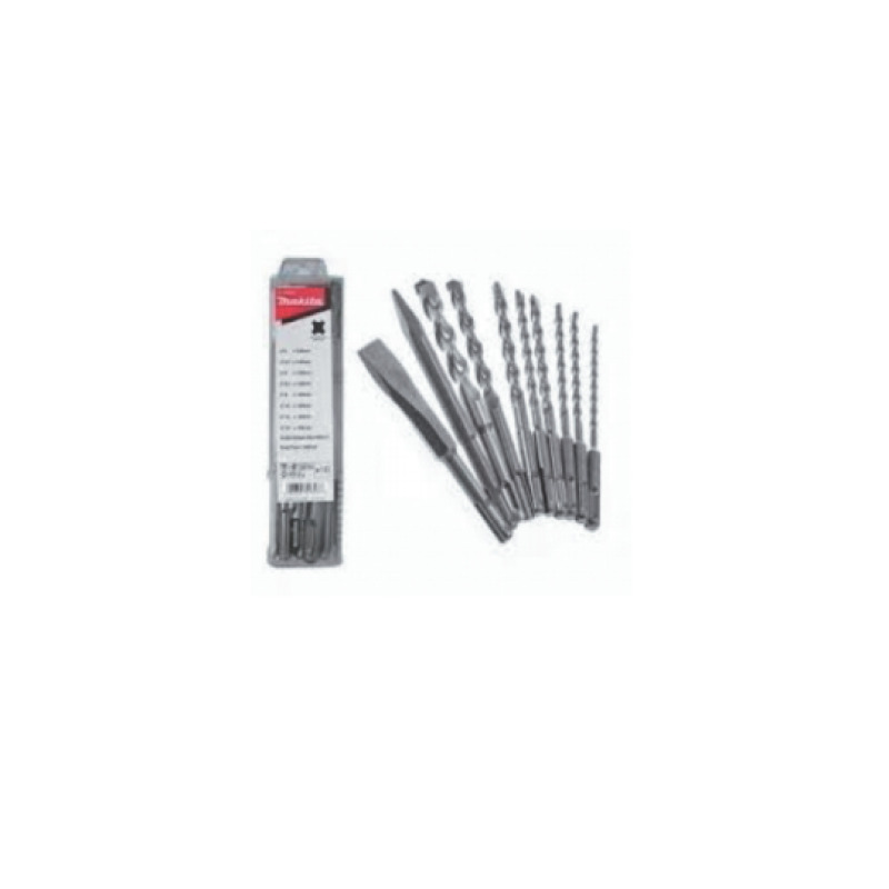 Juego con 10 piezas de brocas y cinceles SDS PLUS