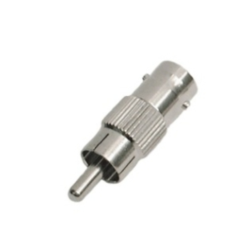 Adaptador en línea para 75 Ohm de conector BNC hembra a RCA macho en aplicaciones de AudioVideo para cámaras monitores y DVRs