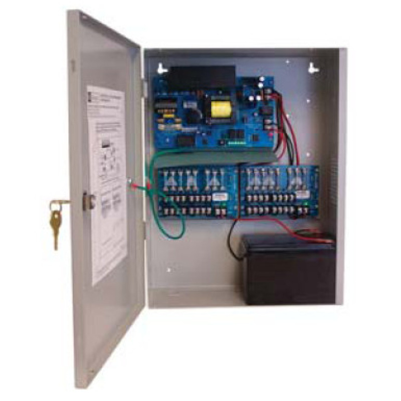 12 Vcc 10 A / Fuente tipo control / 16 salidas / capacidad de baterías de respaldo / Requiere batería