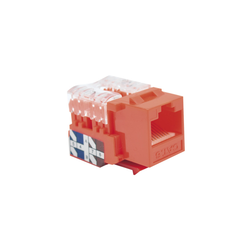 Módulo Jack Keystone Cat6 con terminación 110 Punchdown para faceplate  Color Rojo image 5