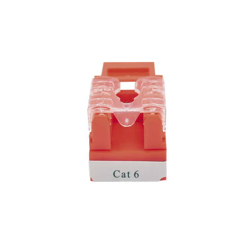Módulo Jack Keystone Cat6 con terminación 110 Punchdown para faceplate  Color Rojo image 6