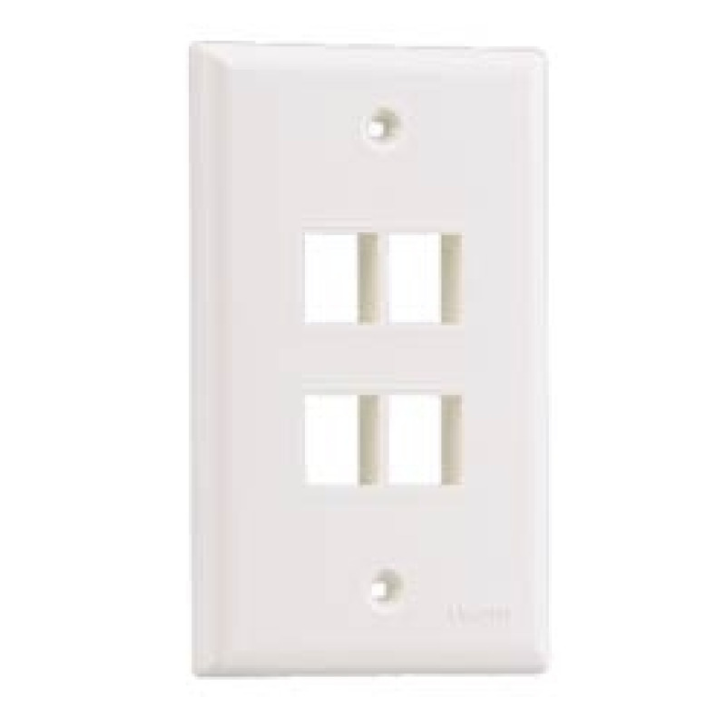 Placa de Pared Vertical Salida Para 4 Puertos Keystone Color Blanco