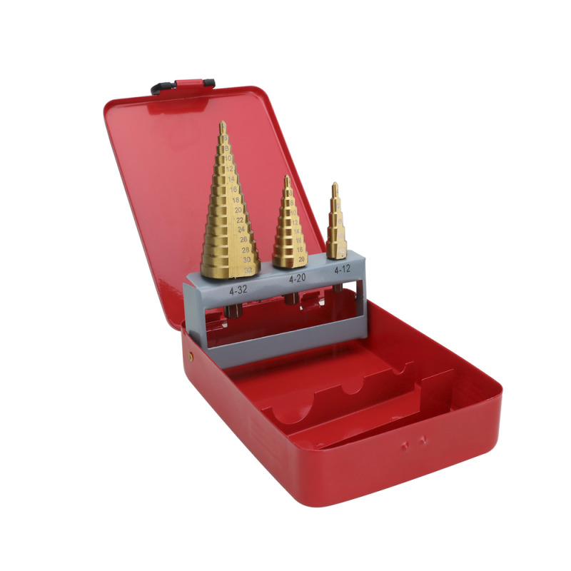 Juego de 3 Brocas Escalonadas HSS 412 420 432 mm Para Plástico o Metal