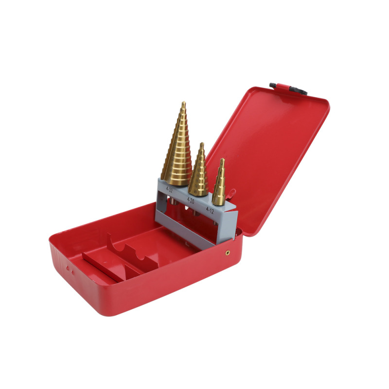 Juego de 3 Brocas Escalonadas HSS 412 420 432 mm Para Plástico o Metal image 4