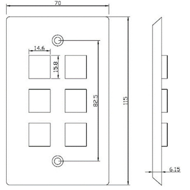 Placa de pared de 6 puertos Keystone Color Blanco image 4