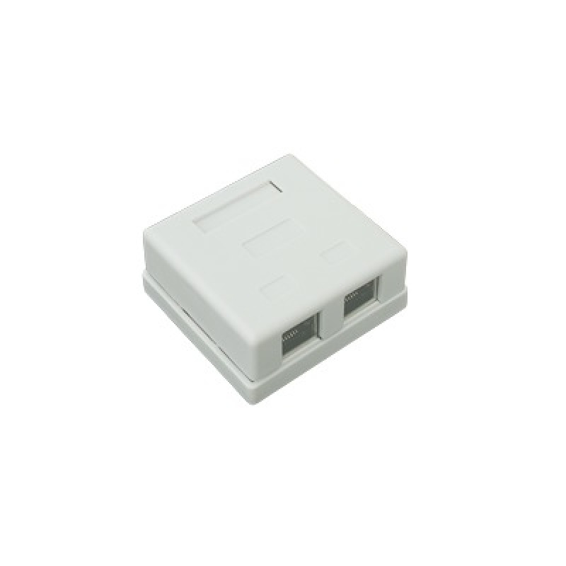 Caja de pared con 2 puertos incluye 2 jacks STP Cat5e Keystone