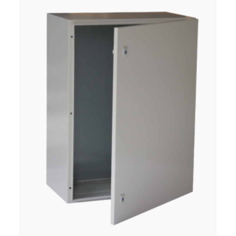Gabinete de Acero IP66 Uso en Intemperie 400 x 600 x 250 mm con Placa Trasera Interior Metálica y Compuerta Inferior Atornillable Incluye Chapa y Llave T