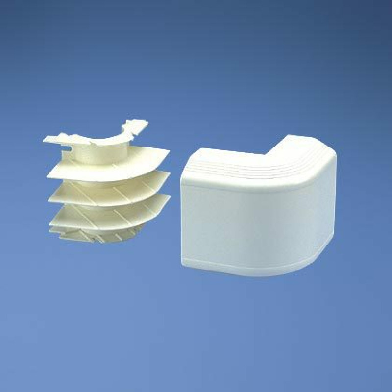 Esquinero exterior para uso con canaleta T70 Material PVC Rígido Color Blanco Mate