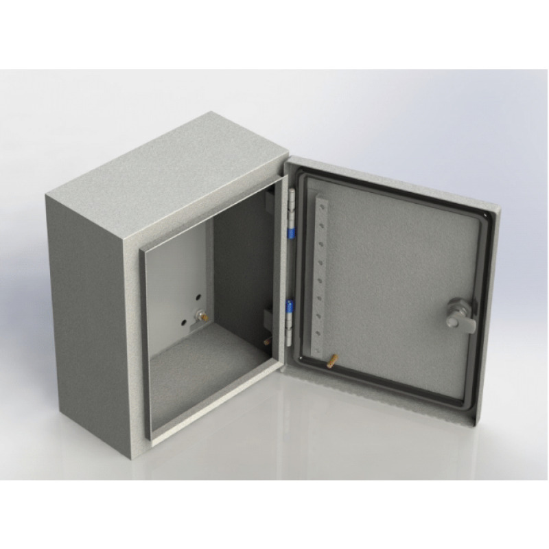 Gabinete de Acero Nema 4 IP 66 de 40 x 40 x 20 cm con Platina y certificado UL