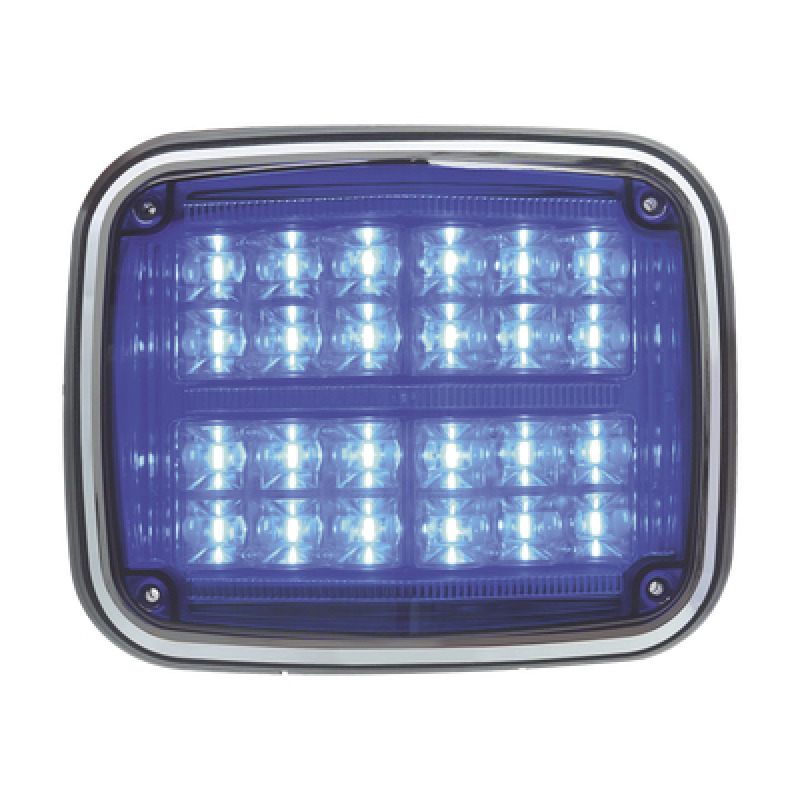 Luz de advertencia de 8 X 6 Color Azul SAE  IP67 Ideal para Ambulancias