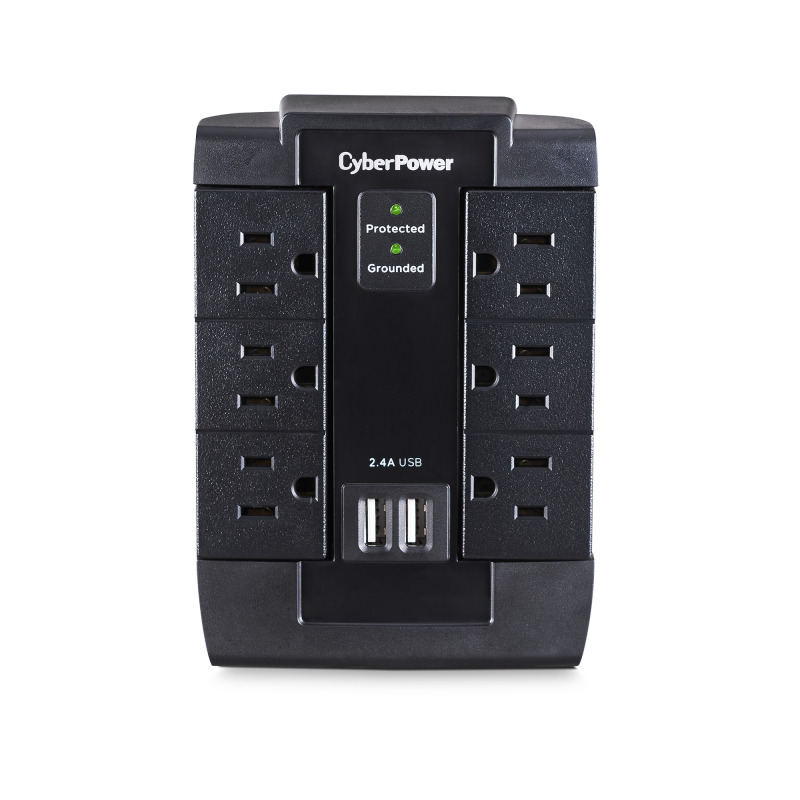 Multicontacto con Supresor de Picos de Pared Voltaje de Entrada 125 Vca NEMA 515P Con 6 Salidas NEMA 515R 2 Puertos de Carga USB 1200 Joules image 5