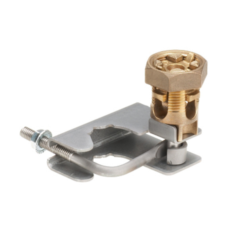Abrazadera para Tierra Física en Base de Piso Falso para Cables de 6 a 1/0 AWG Para Pedestales Cuadrados de 7/8 y Circulares de 1 a 1 1/8