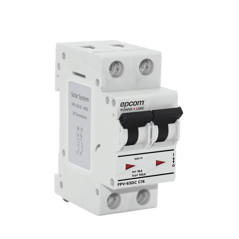 Térmica 2P  63 A  Corriente Directa  800 Vcc para Aplicación Fotovoltaica Montaje Riel DIN