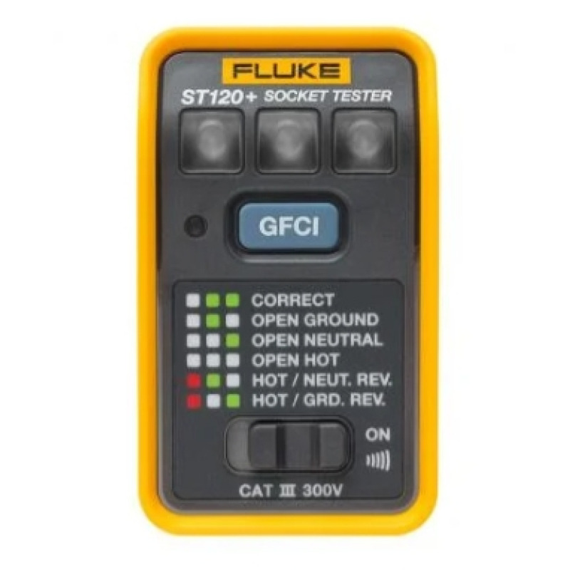 Probador de Tomacorriente Eléctrico Estándar o GFCI con Señal Acústica Con LEDs de Alto Brillo y Gráfico Incluido Para Verificar Rápida y Fácilmente el Cableado