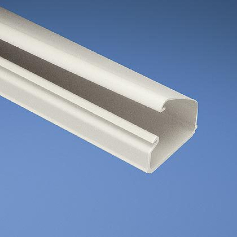 Canaleta LD10 de PVC rígido con cinta adhesiva para instalación sin herramientas de 384 x 24 x 18288 mm Color Blanco Mate