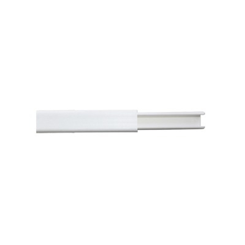 Canaleta color blanco de PVC auto extinguible  de una via 12 x 8  tramo 2m 500101253
