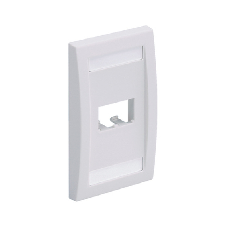 Placa de Pared Vertical Ejecutiva Salida Para 2 Puertos MiniCom Con Espacios Para Etiquetas Color Blanco
