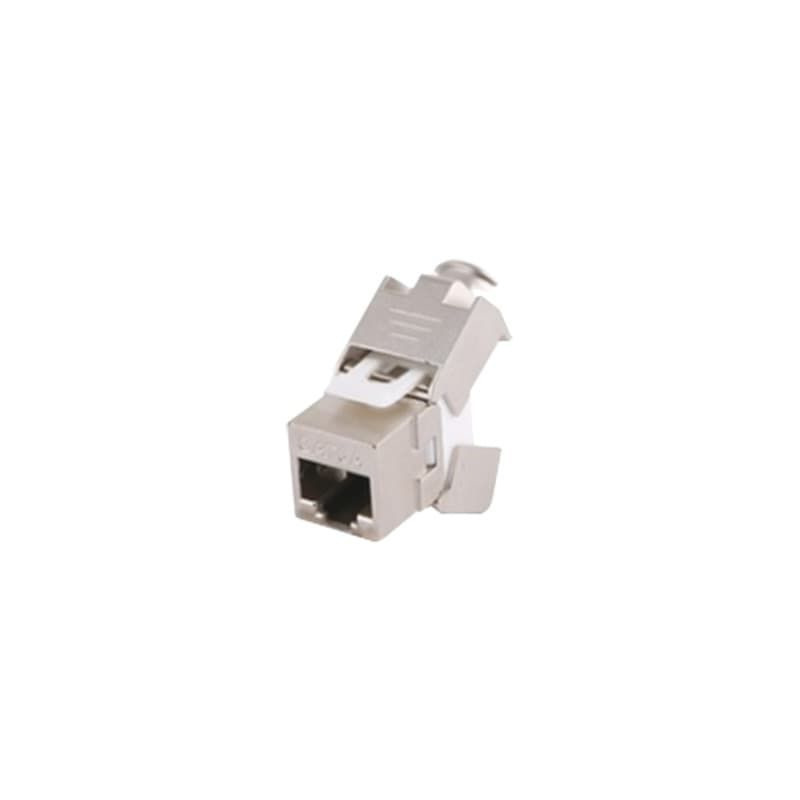 Módulo Jack Keystone Cat6A Blindado STP sin herramienta toolless para faceplate