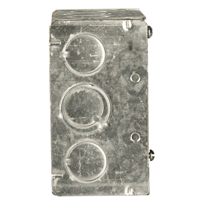 Caja Cuadrada Galvanizada  de 4 x 4 profundidad de 2 1/8 Cuenta con 10 KO de 1/2 y 6 TKO 1/2  3/4 image 3