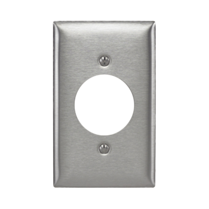 Placa para Receptaculo Sencillo 20 y 30 A de Media Vuelta/ 16 40 mm / Acero Inoxidable