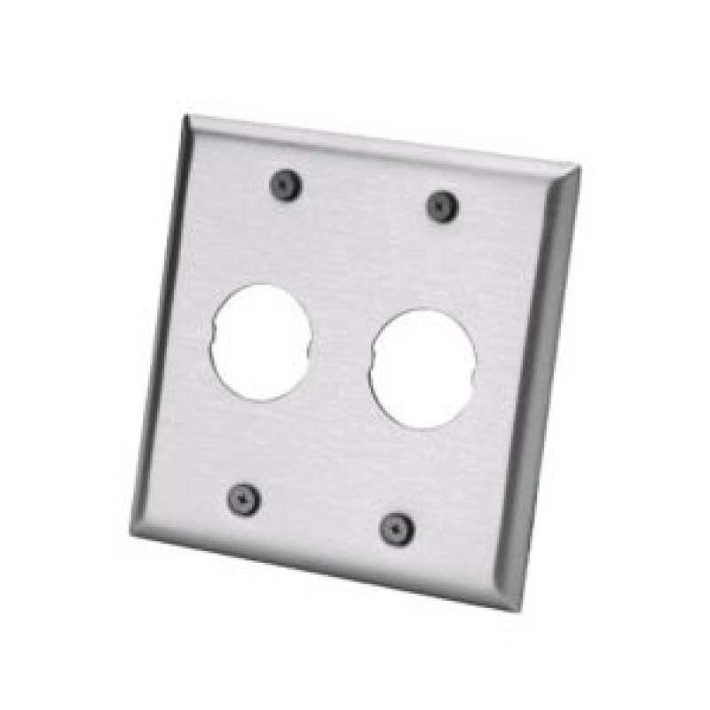 Placa de Pared Doble IndustrialNet Para 2 Conectores Industriales de Acero Inoxidable