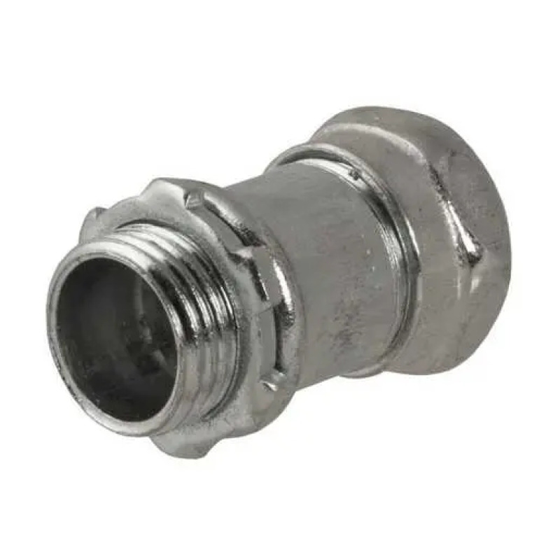 Conector Recto Compresión de Acero Galvanizado para Pared Delgada de 1