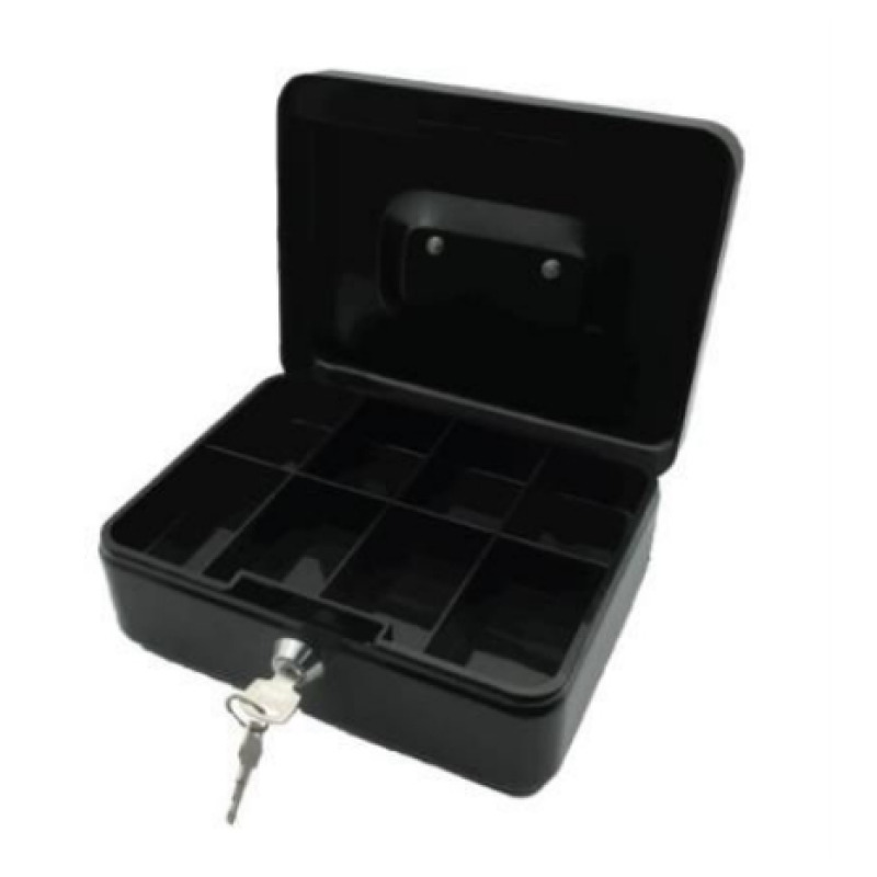 CAJA DINERO NEXTEP METALICA GRANDE 25 CM COLOR NEGRO NE-161