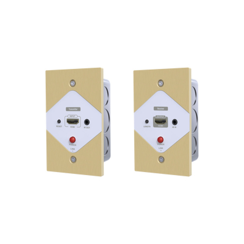 Kit Extensor HDMI en PLACAS DE PARED para distancias de 40 metros / Resolución 1080P  60 Hz / Cat 6/6A/ 7 / HDR/ Cero Latencia / Soporta Control Remoto / Placa de pared de 274 x 449 tamaño estándar de EEUU