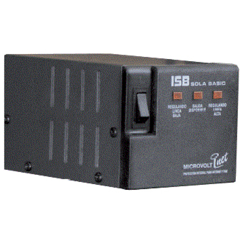 REGULADOR SOLA BASIC ISB MICROVOLT 1200VA / 1200 WATTS C/PROT/LINEA 4 CONT