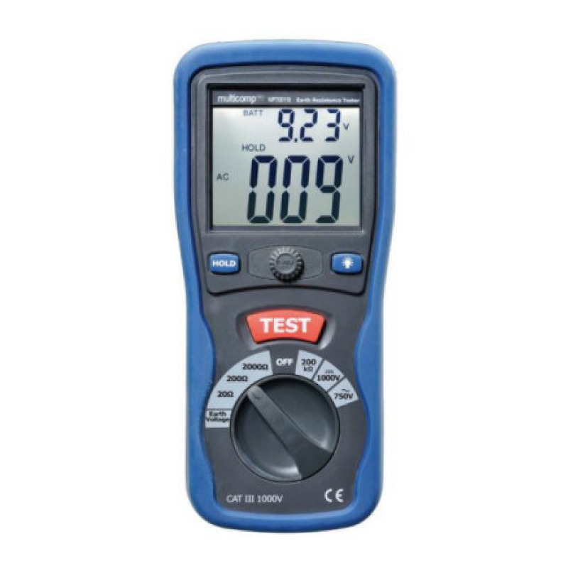 KIT de Medidor de Resistencia a Tierra Digital  Terrómetro  a 3 hilos  CAT III / 1000 V