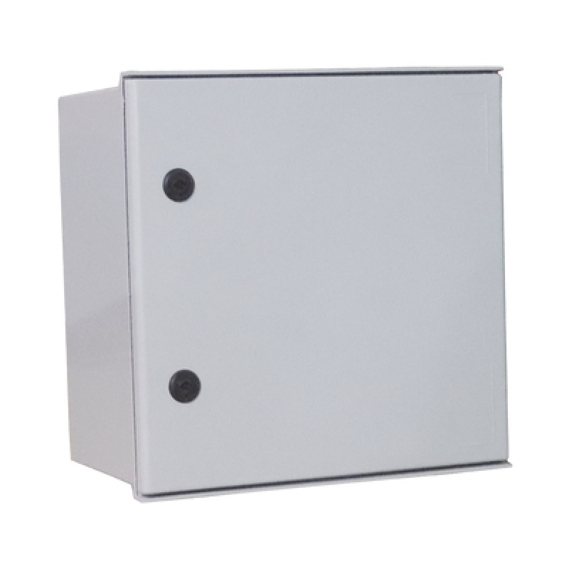 Gabinete de Poliéster IP65 Uso en Intemperie 400 x 400 x 200 mm con Placa Trasera Interior de Plástico Incluye Chapa y Llave