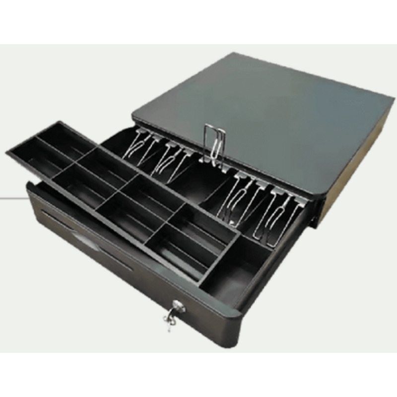 CAJON DE DINERO EVOTEC (EV-3003) 5* BILLETES, 8* MONEDAS, RJ11, PLASTICO ABS / ACERO, POS image 4